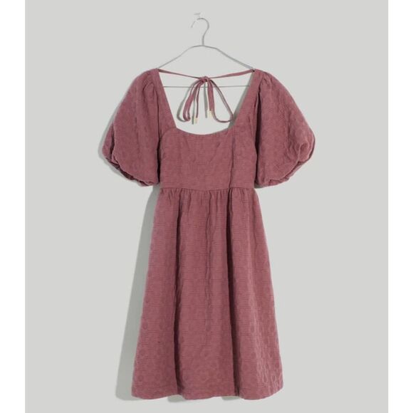 Madewell Quilted Puff-Sleeve Fun Flirty Romantic Mini Boho Dress Purple XS - Picture 5 of 7